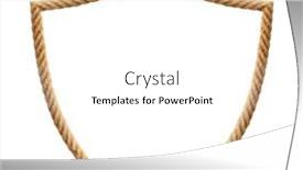  Presentation with shield - Presentation having shield-shaped-rope-frame-isolated background and a  colored foreground