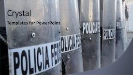  Presentation with mexican police - Presentation theme featuring shields of mexican federal police background and a light gray colored foreground