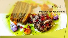  Presentation with vegan food - Presentation enhanced with shiitake-and-potatoes-vegan-shiitake background and a yellow colored foreground