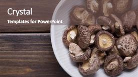  Presentation with mushrooms - Presentation theme consisting of shiitake mushrooms background and a tawny brown colored foreground