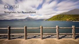  Presentation with japan - Theme consisting of shikotsu-toya-national-park-japan background and a light gray colored foreground