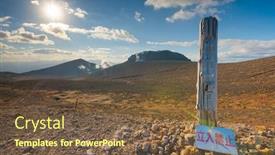  Presentation with hokkaido - Presentation theme featuring shikotsu-toya-national-park background and a tawny brown colored foreground