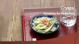  Presentation with japanese food - Colorful PPT layouts enhanced with shima-rakkyo-pickled-okinawa-shallot backdrop and a coral colored foreground
