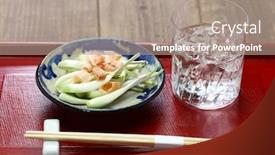  Presentation with japanese food - Audience pleasing PPT layouts consisting of shima-rakkyo-pickled-okinawa-shallot backdrop and a coral colored foreground