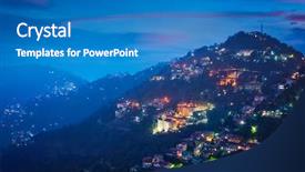  Presentation with india - Amazing PPT theme having shimla - the capital of india backdrop and a teal colored foreground