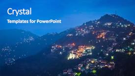  Presentation with night sky plane view - Slide set having shimla - the capital of indian background and a teal colored foreground