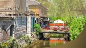  Presentation with canal - Presentation theme enhanced with shimoda-japan-on-perry-road background and a coral colored foreground