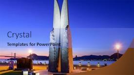  Presentation with symphony - Slides with shimonoseki-japan-august-26-2015 background and a light blue colored foreground