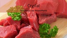  Presentation with frozen shoulder - Audience pleasing PPT theme consisting of shin - portioned beef shoulder backdrop and a red colored foreground