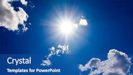  Presentation with sun breaking through clouds - Audience pleasing presentation design consisting of shin - sun shinning through the clouds backdrop and a ocean colored foreground