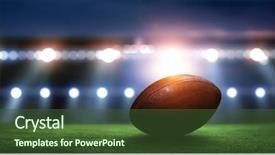  Presentation with football lights - PPT theme having shine spotlight - empty night football arena background and a tawny brown colored foreground