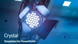  Presentation with led light - Cool new theme with shine spotlight - led spot light modern stage backdrop and a ocean colored foreground