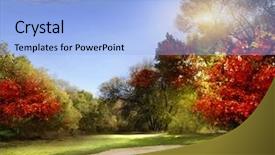  Presentation with green lake - Audience pleasing slide deck consisting of shines on a putting green backdrop and a light blue colored foreground