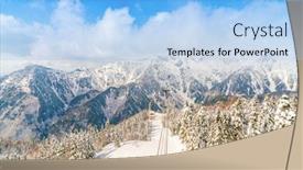  Presentation with japan - Presentation having shinhotaka-ropeway-takayama-gifu-japan background and a light blue colored foreground