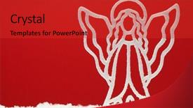  Presentation with christmas angel - PPT theme with shining angel - christmas ornament background very shallow background and a  colored foreground