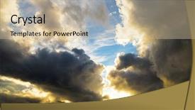  Presentation with heavenly kingdom - PPT theme with shining angel - heavenly scene stormy skies background and a  colored foreground