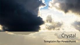  Presentation with skies - Cool new PPT theme with shining angel - light and dark stormy skies backdrop and a soft green colored foreground