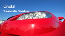  Presentation with head - PPT theme featuring shining angel - red car head lamp background and a  colored foreground