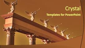  Presentation with roman - Cool new presentation theme with shining angel - row of roman winged goddesses backdrop and a tawny brown colored foreground