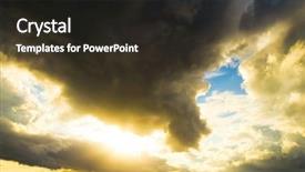  Presentation with heavenly kingdom - PPT theme with shining angel - sunshine breaking heavenly scene background and a  colored foreground