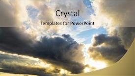  Presentation with stormy oean - Presentation featuring shining angel - sunshine breaking stormy skies background and a lemonade colored foreground