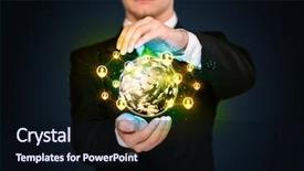  Presentation with social media platforms - Audience pleasing presentation consisting of shining globe with social media backdrop and a  colored foreground