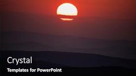  Presentation with abstract orange color wave design - Presentation theme having shining-orange-sun-heat-wave background and a black colored foreground