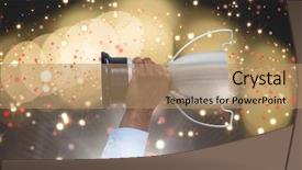  Presentation with red gold black - Amazing slide deck having shining pride - digital composite of business hand backdrop and a coral colored foreground