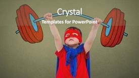  Presentation with grey computer email - Audience pleasing presentation design consisting of shining pride - little boy holding dumbbell backdrop and a gray colored foreground