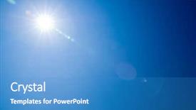  Presentation with sky sun - Presentation theme consisting of shining sun at clear blue background and a teal colored foreground