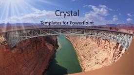  Presentation with shining - PPT layouts having shining sun on the bridge background and a light blue colored foreground