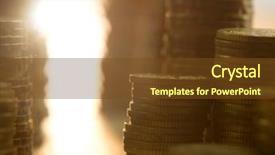 Presentation with shining light - PPT layouts having shining through stack of coin background and a tawny brown colored foreground