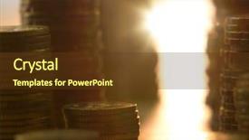  Presentation with shining light - Audience pleasing slide deck consisting of shining through stack of coin backdrop and a tawny brown colored foreground