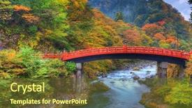  Presentation with japan - Slide deck with shinkyo bridge in nikko japan background and a tawny brown colored foreground