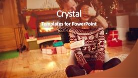  Presentation with christmas gift wrap - Slide deck consisting of shinny - christmas surprise with gift background and a tawny brown colored foreground