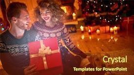  Presentation with gifs christmas - Cool new presentation theme with shinny - happy couple with magical gift backdrop and a tawny brown colored foreground