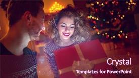  Presentation with boxing woman and a tawny - Colorful PPT theme enhanced with shinny - magic surprise in box backdrop and a  colored foreground