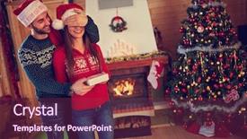  Presentation with girl christmas - Theme consisting of shinny - male surprise his girl background and a  colored foreground