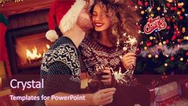  Presentation with man vs woman - Colorful slides enhanced with shinny - man kiss curly woman backdrop and a  colored foreground