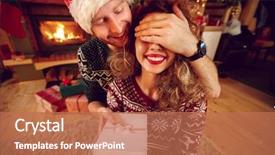  Presentation with girl christmas - Presentation featuring shinny - surprise for curly girl background and a  colored foreground