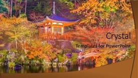  Presentation with indo japan - PPT theme featuring sect - daigo-ji temple kyoto japan background and a red colored foreground