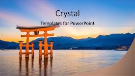  Presentation with hiroshima - Beautiful theme featuring japan at the floating gate backdrop and a light blue colored foreground