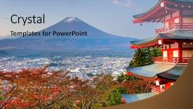  Presentation with japan - Cool new theme with mt fuji japan from chureito backdrop and a light blue colored foreground