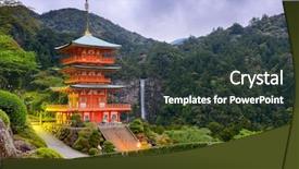  Presentation with holy shrine - Cool new presentation design with nachi taisha shrine in nachi backdrop and a dark gray colored foreground