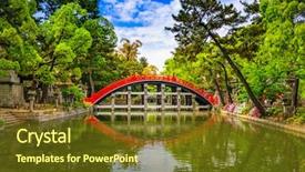  Presentation with osaka - Colorful PPT layouts enhanced with osaka japan at the taiko backdrop and a tawny brown colored foreground