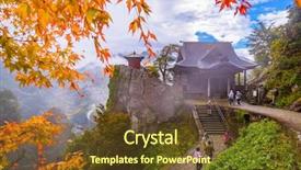  Presentation with japan - Colorful theme enhanced with yamadera mountain temple in yamagata japan backdrop and a tawny brown colored foreground