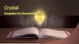  Presentation with hovering - Amazing PPT theme having shiny alphabet letters and yellow backdrop and a tawny brown colored foreground