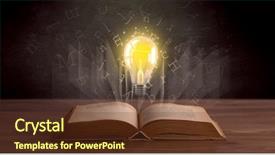  Presentation with open book - Beautiful slide set featuring shiny alphabet letters and yellow backdrop and a tawny brown colored foreground