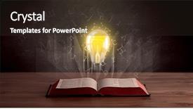  Presentation with open book - Theme with shiny alphabet letters and yellow background and a wine colored foreground