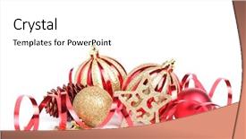  Presentation with streamer - Cool new presentation theme with shiny bauble with streamer isolated backdrop and a white colored foreground